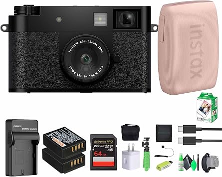 FUJIFILM X Half Point & Shoot Camera Black & Studio Bundle