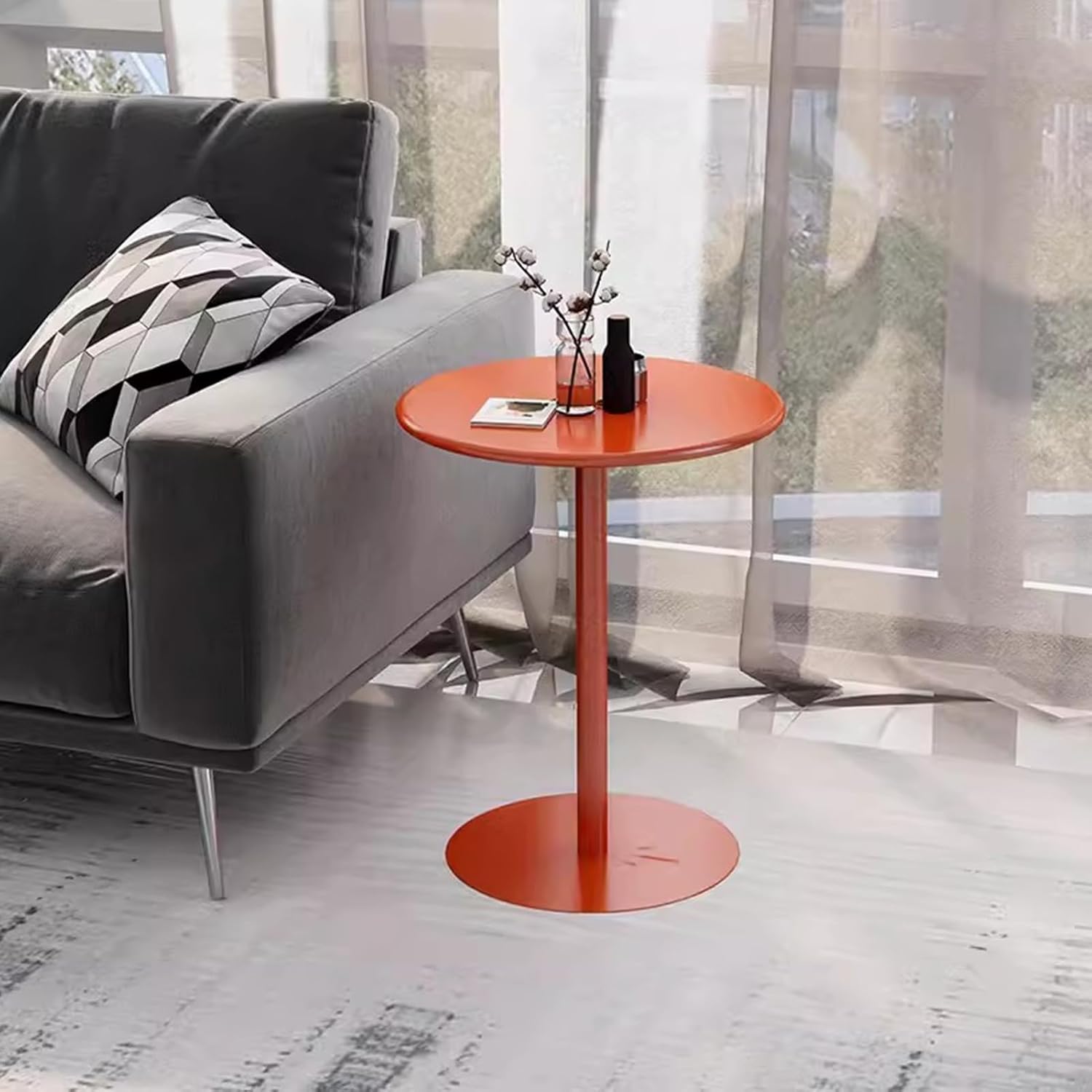 LWZBBGS Outdoor Metal Patio Dining Table, Bar Height Round Bar Table Small Side End Table Round Furniture Table for Small Space, Counter Bistro Pub Tables