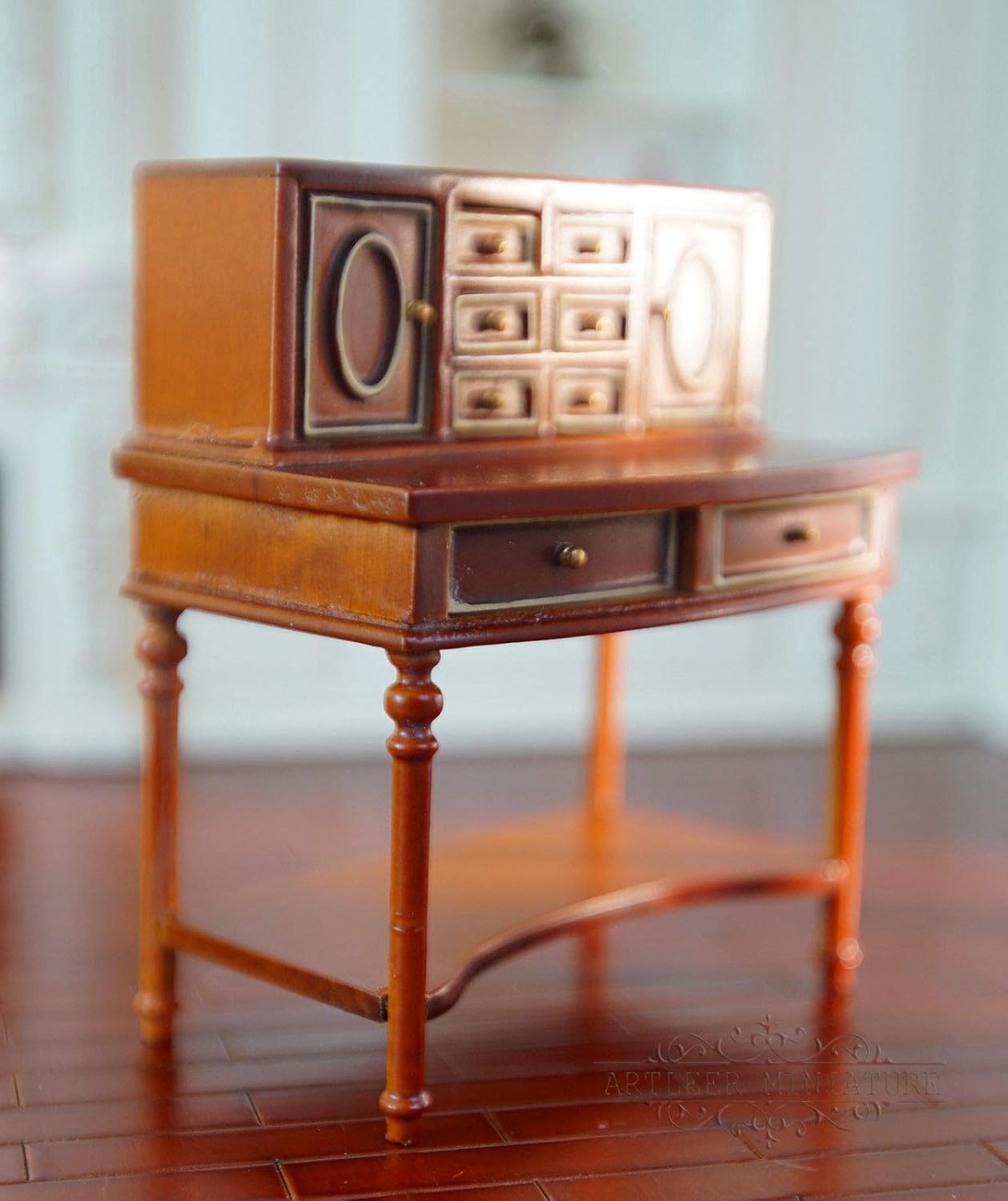 Dollhouse Wooden Secretory Desk Miniature Fine Furniture Well Made 1/12 SZ003