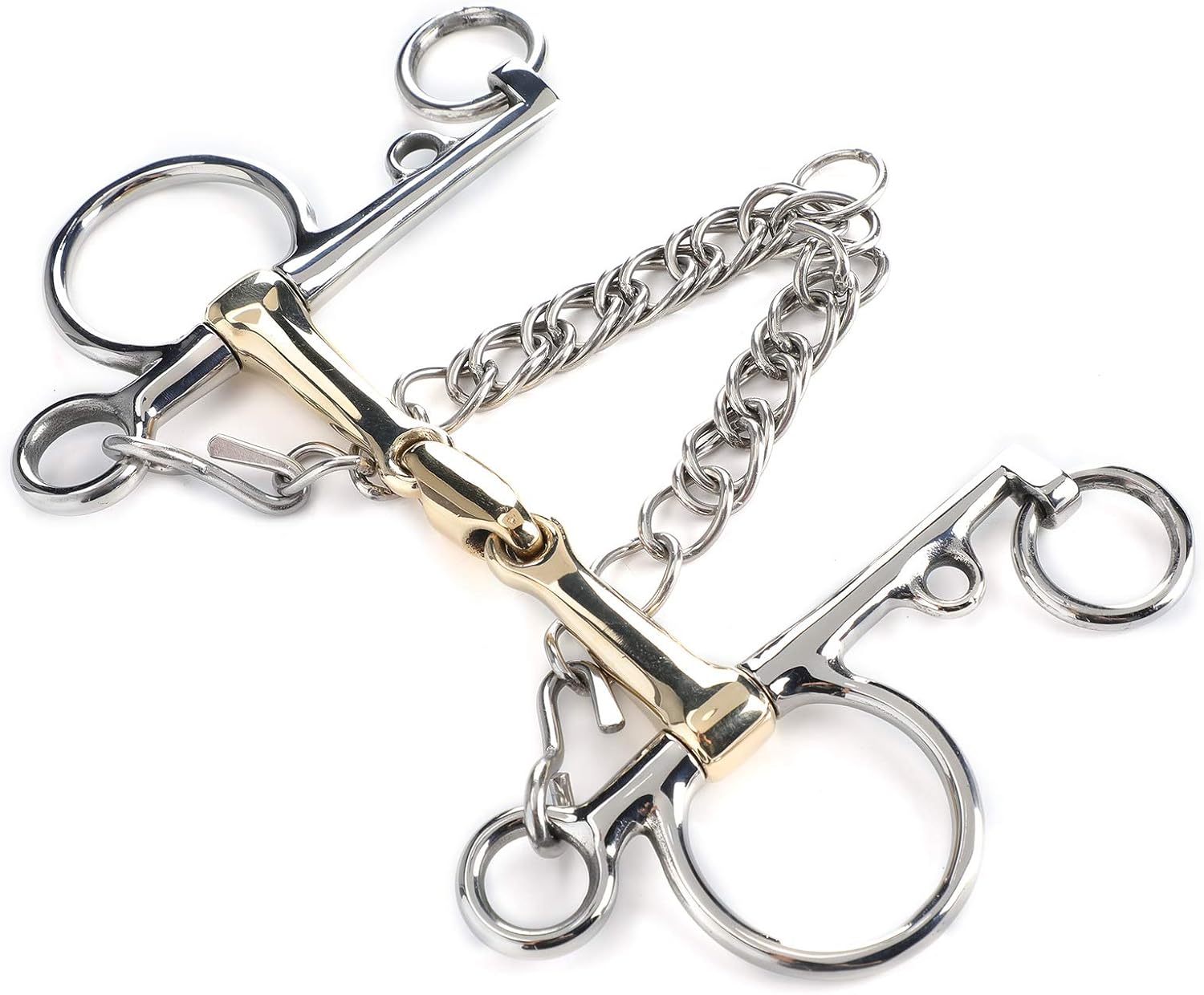 Horse Bit, Stainless Steel Pelham Horse Bit Snaffle Bits for Horses Horse Training Equipment Jointed Silicon Brass Connector Accessory for Equestrian Beginner