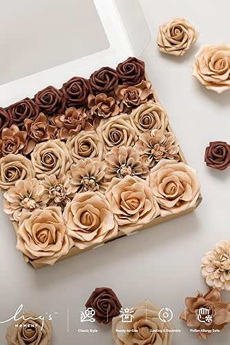 Miniatura 9 de Ling's moment - Juego de flores artificiales para manualidades, ramos de boda, centros de mesa, arreglos de novia, fiestas y decoración del hogar