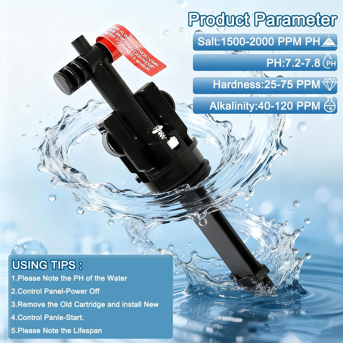 Salt System Cartridge Replacement for Hot Springs Salt Cartridge, Highlife, Limelight, Caldera Utopia, Paradise - Each Lasts Up to 4 Months (2)