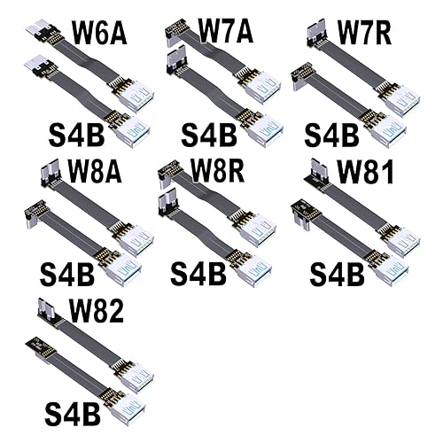 Miniatura 3 de ADT-Link - Cable USB A hembra a micro B macho, plano, flexible, hacia arriba y abajo, en ángulo izquierdo y derecho, USB 3.0 Micro B a tipo A (3.9