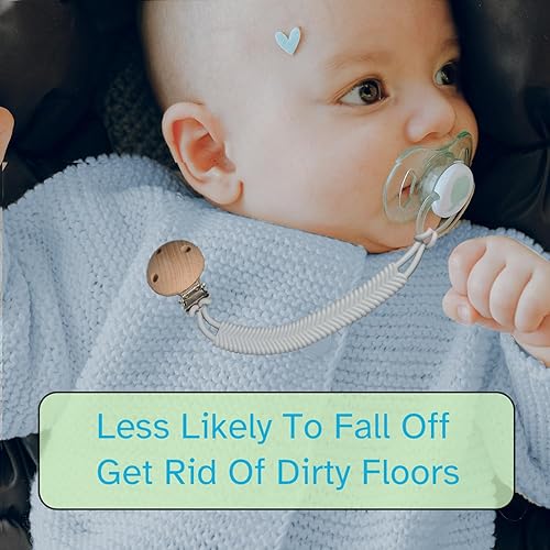 Miniatura 2 de Clip para chupete para niños y niñas Clip de chupete de bebé de una pieza, Clip de chupete de silicona de forma trenzada, Clip de chupete seguro