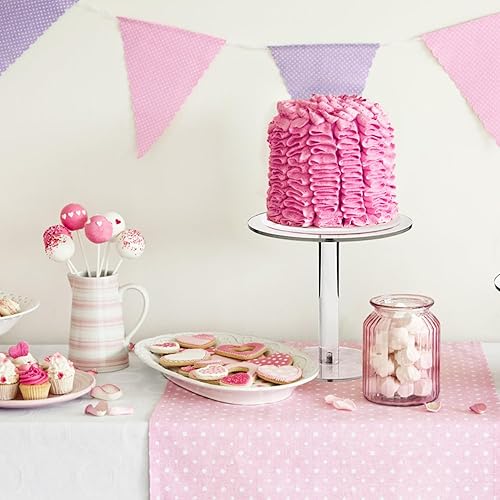 Vista 5 de WILLSIN Soporte acrílico para tartas, soportes redondos para mesa de postre, soporte transparente para cupcakes para fiesta de cumpleaños, soporte