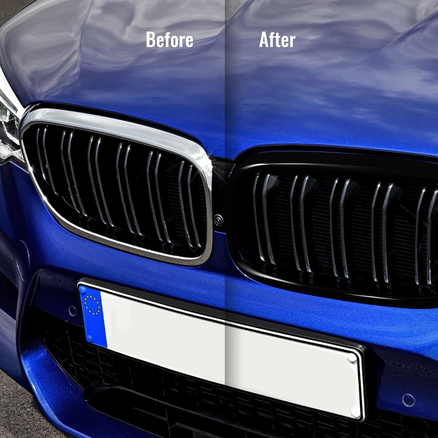 4R Quattroerre.it Adhesive Strips for Car Chrome Wrap, Glossy Black, 5 cm x 5 m