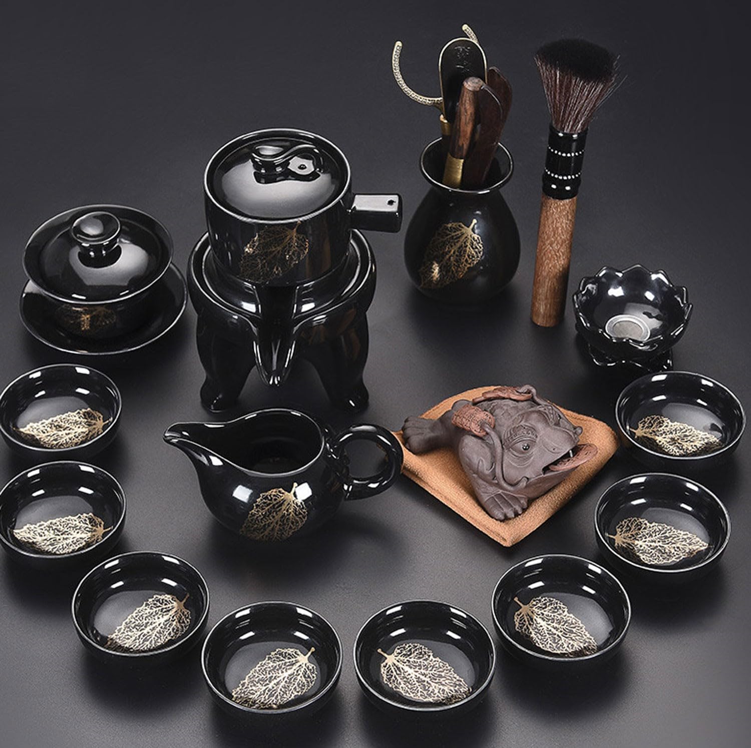 teekanne mit stövchen Matcha Tee Set Automatisches Kung-Fu-Teeset für die Teezubereitung, Artefakt zur Teezubereitung aus Graphit für den Haushalt(Color:C,Size:)