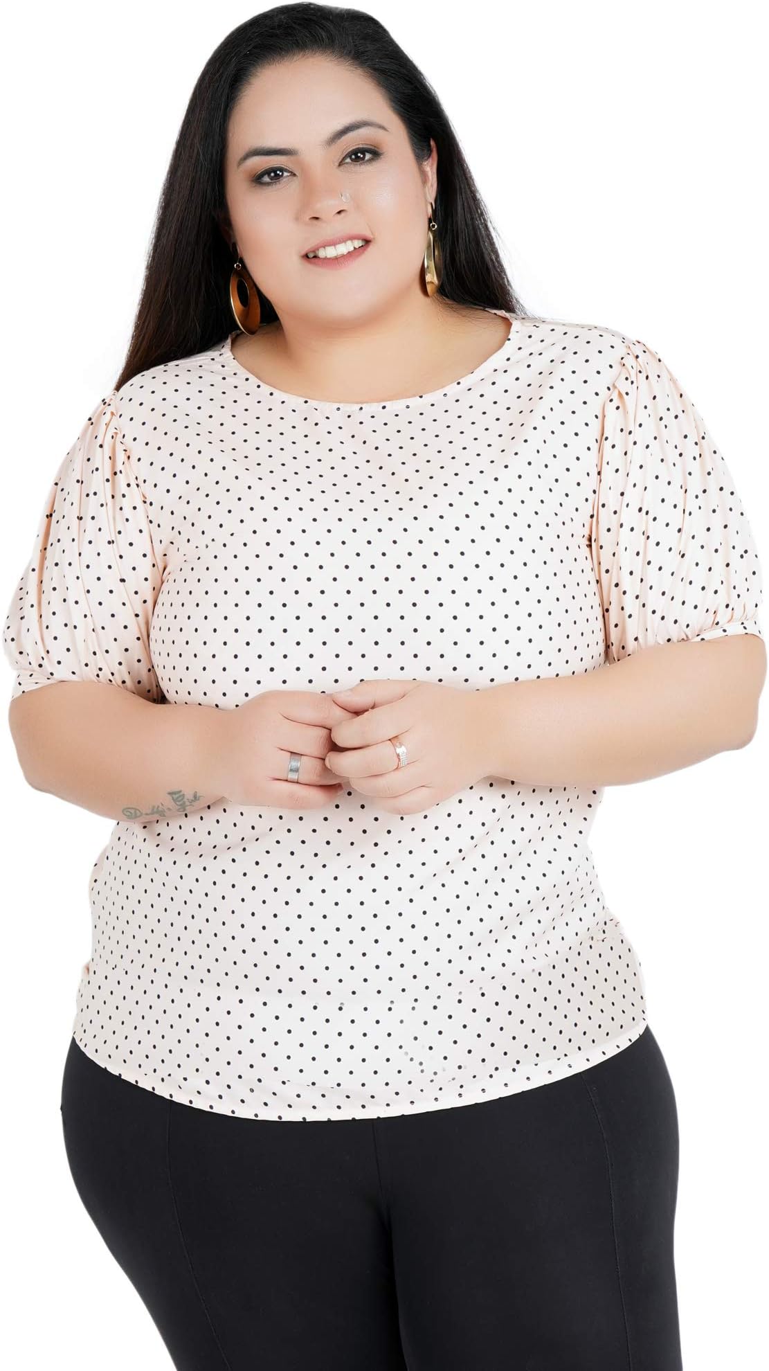 Indietoga Women's Polka Dots Casual Plus Size Tops (2XL to 7XL)