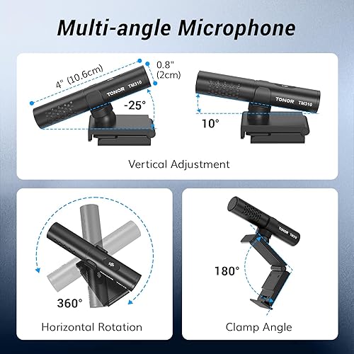 Miniatura 5 de TONOR Micrófono de conferencia USB para laptop, micrófono de computadora ajustable para PC con botón de silencio e indicador LED para reuniones de