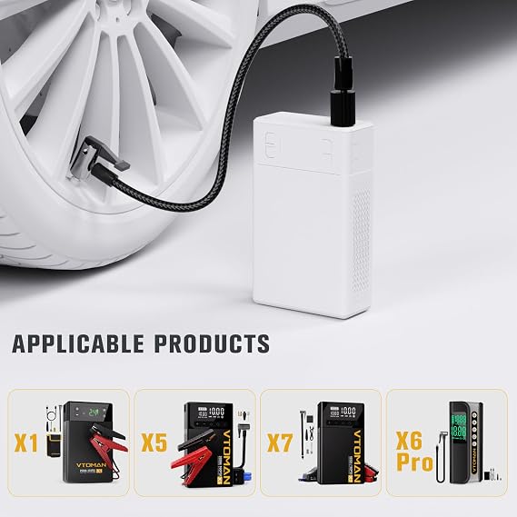 VTOMAN X1 Jump Starter with Air Compressor, Car Battery Jumper Starter (2500A,Up to 8.5L Gas/6L Diesel Engine) with 150PSI Auto Tire Inflator + Air Inflator Hose