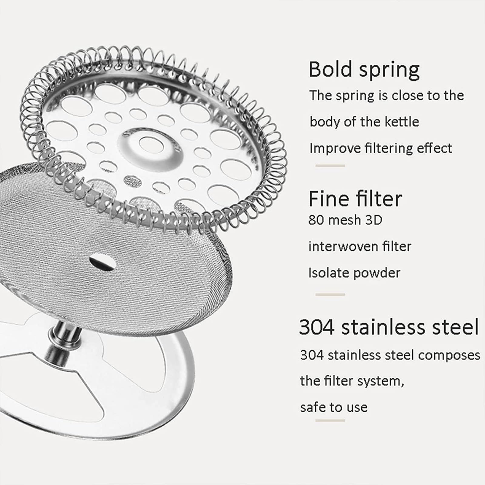 Cafeteras de émbolo, cafetera Francesa con Filtro de Acero Inoxidable | Cafetera émbolo, prensa café acero inoxidable 304, diseño a prueba fugas, prensa francesa para café, hogar y oficina(350ml)