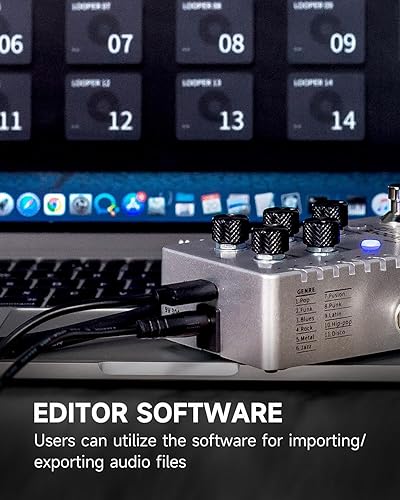 Miniatura 7 de MOOER Groove Looper Pedal Drum Machine Stereo Guitar Loop Recorder Pedales con 140 Minutos Loops 121 Drum Grooves Editor Software (X2)