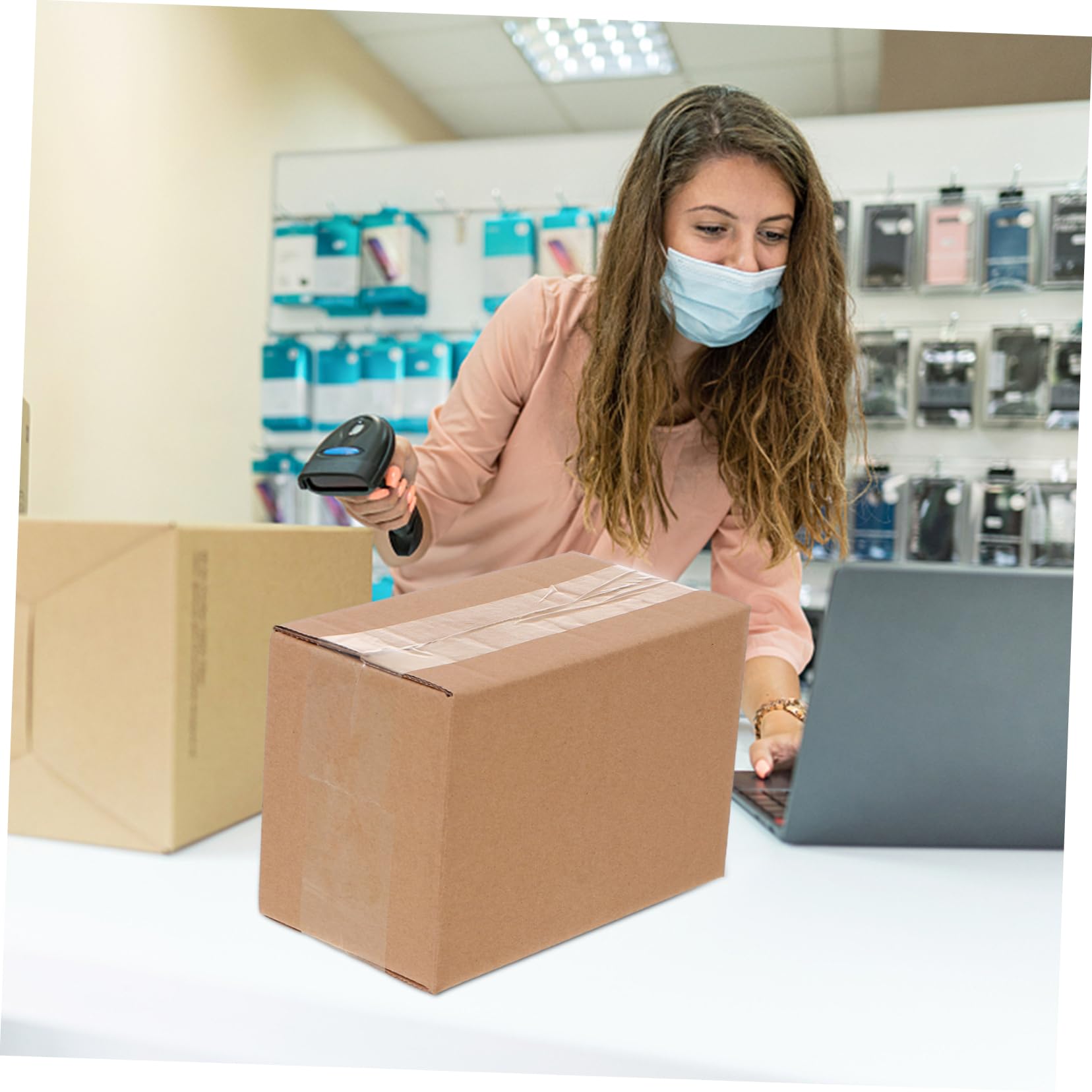 HOMSFOU 20 Cajas de Cartón Kraft Liner Pequeñas para Embalaje y Almacenamiento, Fáciles de Montar y Ecológicas, Ideales para Packaging de Regalos