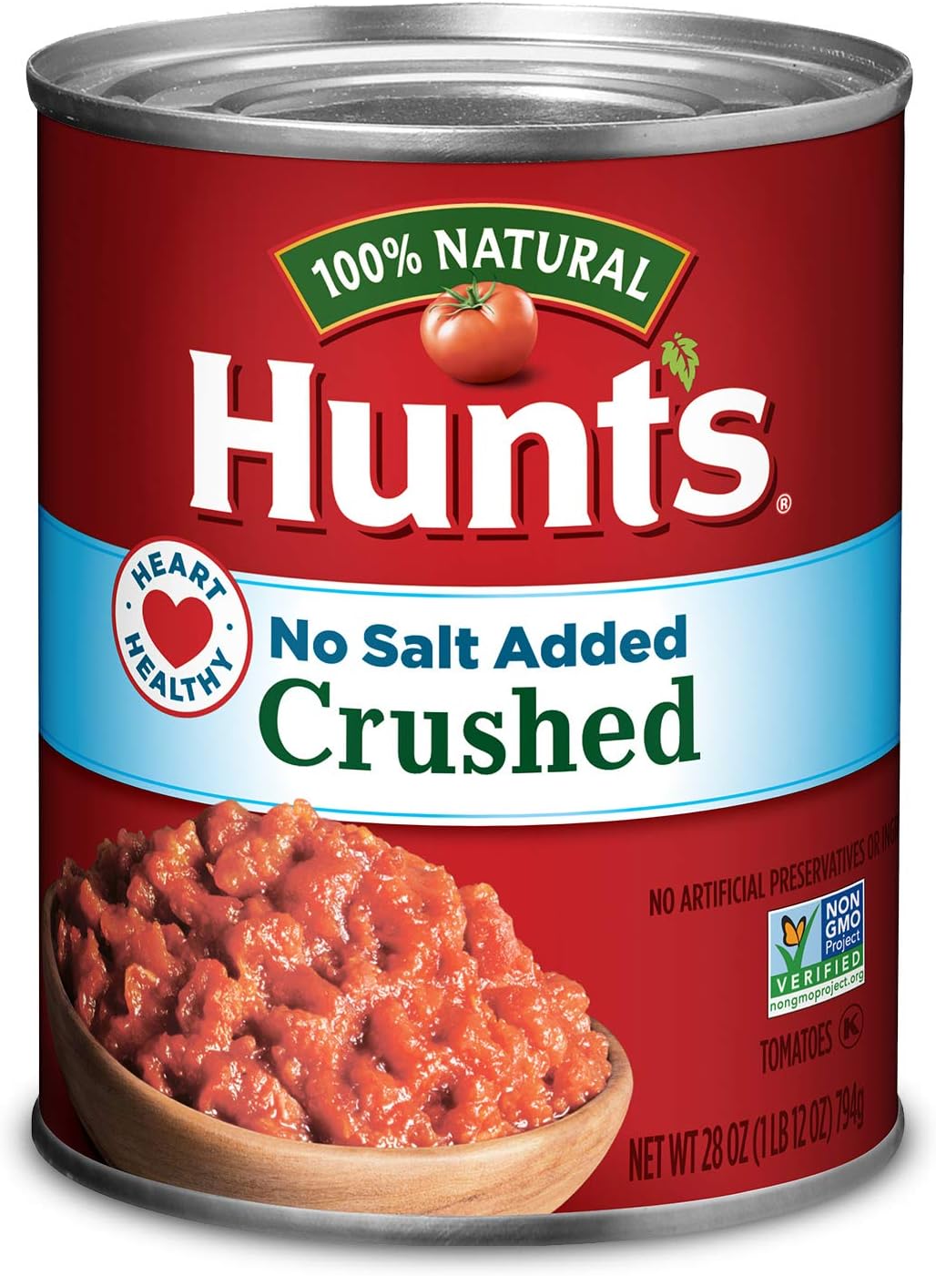 Huntโs No Salt Added Crushed Tomatoes, Perfect for Chili & Soups, 28 oz. Can