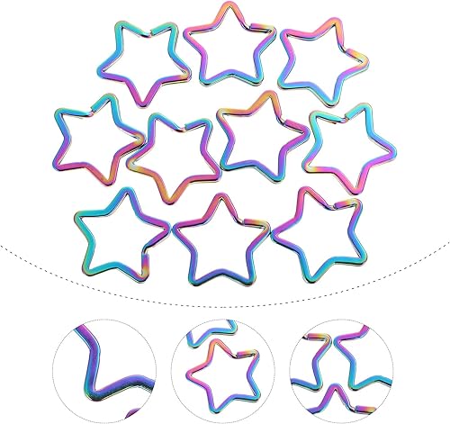 Miniatura 6 de VICASKY 10 llaveros artesanales únicos con forma de automóvil, mosquetones, anillo de organización para llavero de arco iris, accesorios de color,