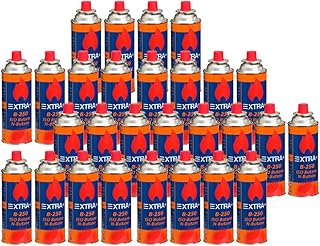 XTRA+ 28 Bombonas de Gas para Camping ISO/N Butano – Cartuchos de Gas para Cocina Portátil y Hornillos, Uso Outdoor y Emergencias