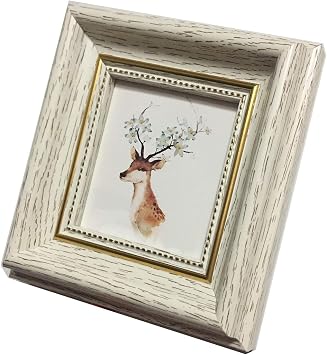 Picture Frame 4x4 White Cream Color Photo Frame Desktop Display Mount on The Wall. Plexiglass Panel not Glass, Plastic Packaging not Carton Packaging.Front Windows Opening 3 1/4x3 1/4 inch.