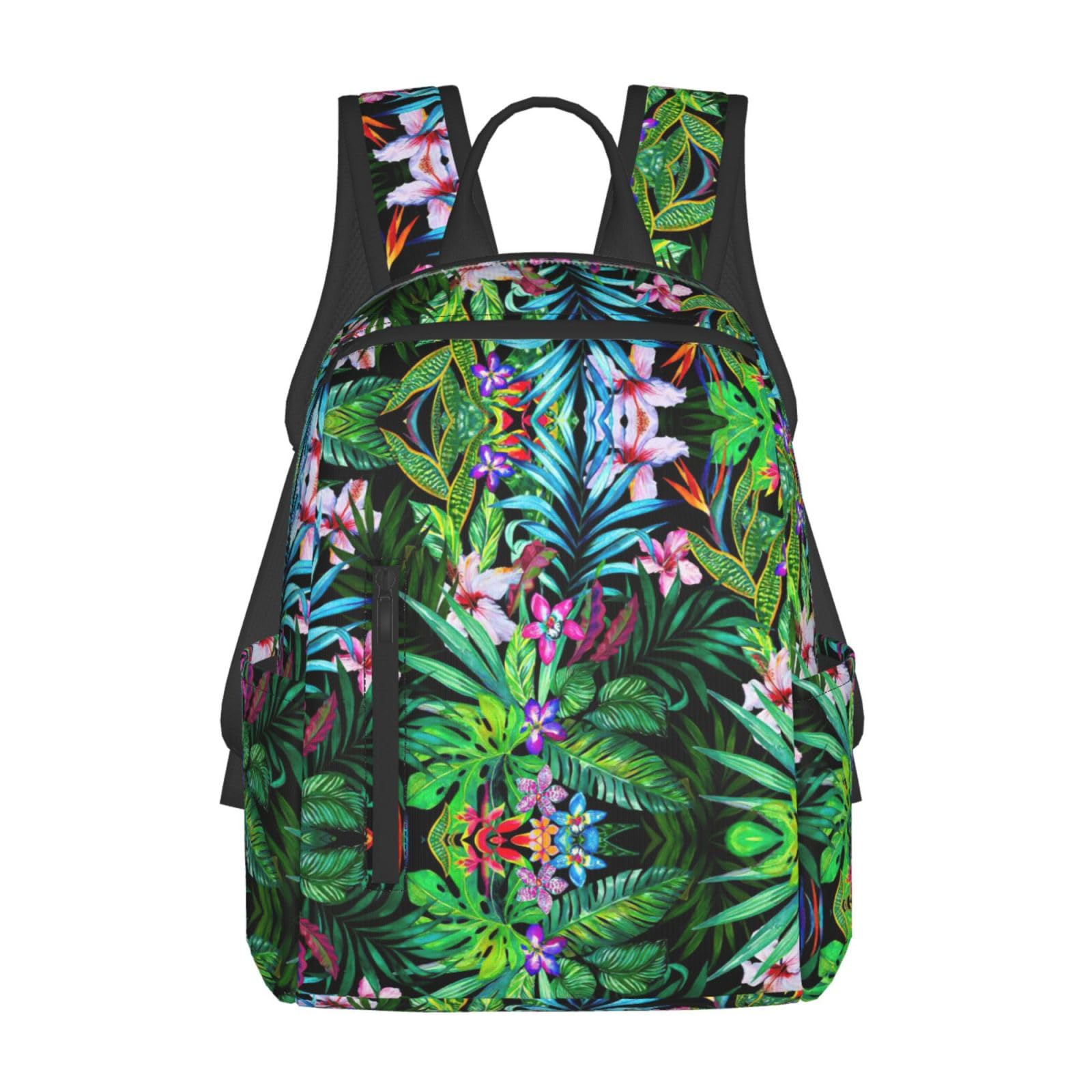 Odddot Unisex Colorful Tropical Leaf Print Backpack Lightweight Travel Casual Daypack Rucksack Laptop Backpack For Men Women