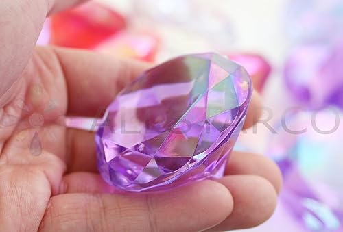 Vista 36 de Allstarco 200 unidades de 0.472 pulgadas (0.472 in) color rosa AB quilates acrílico diamante confeti AB revestimiento para mesa dispersión Rosa Ab