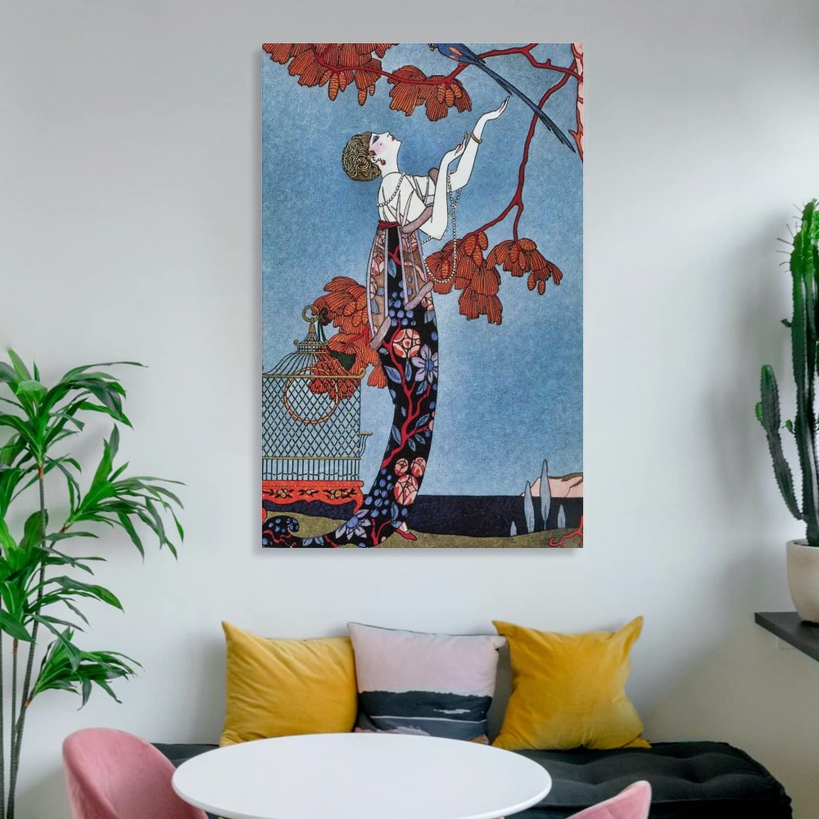ジョルジュ・バルビエ、阿片商人宅にて、希少な額装用画集画、新品額装付 ジョルジュ・バルビエ、希少画集画・特殊紙、新品高級額装付