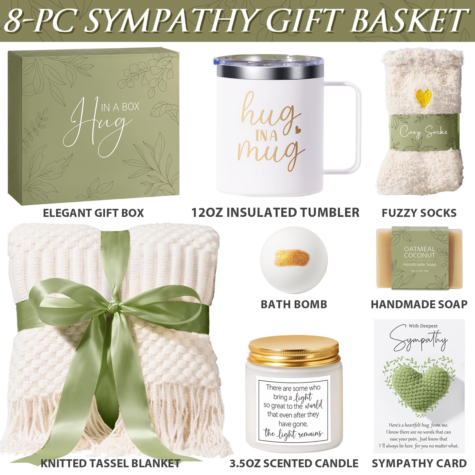Sympathy Gift Baskets Sympathy Gifts for Loss of Loved One Mother Father Husband Mom Dad, Memorial Condolences Grief Bereavement Gift Ideas for Loss, Miscarriage Gifts for Mothers Women Care Package