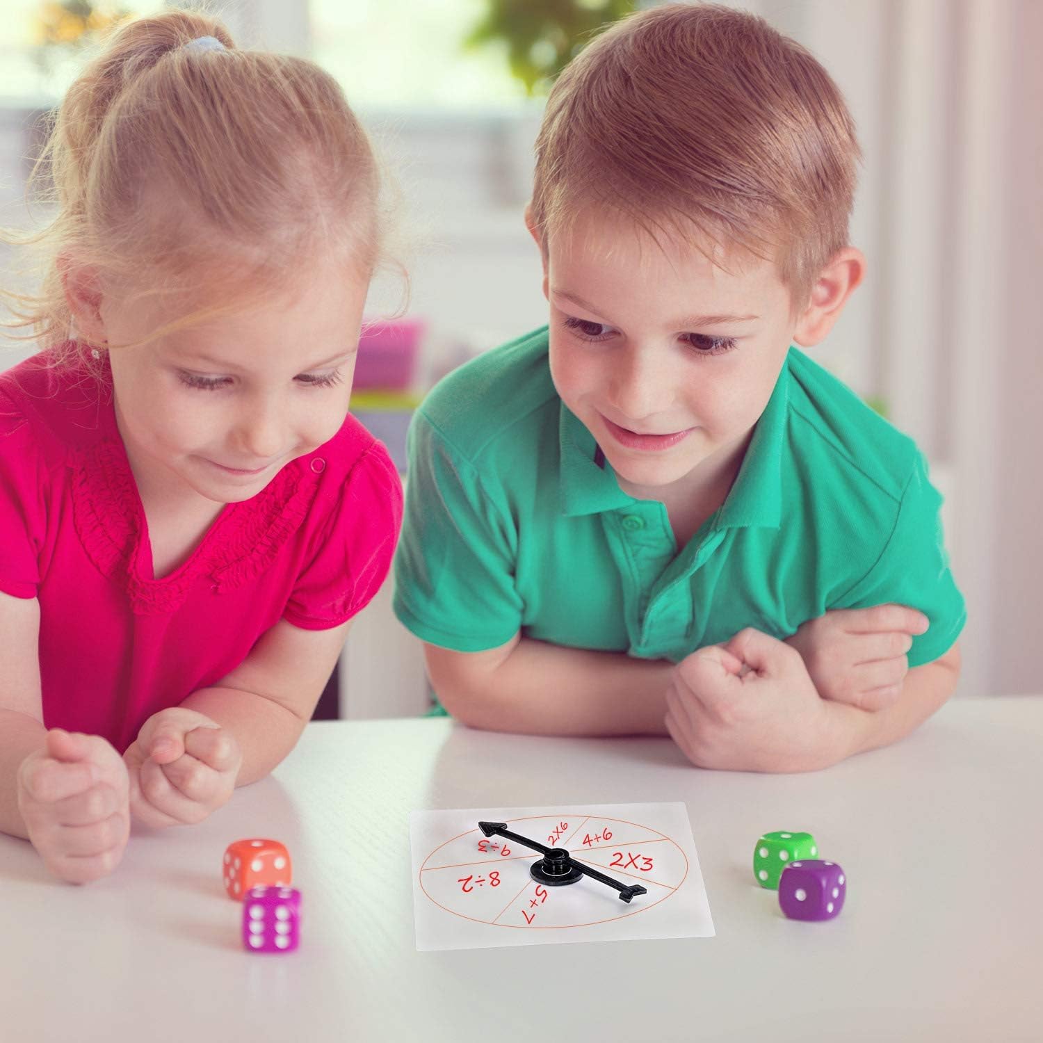 Gejoy Transparent Spinners Bulk for Classroom Clear Spinners Dry Erase Math Game with Rotating Arrow(40 Pack,Clear)