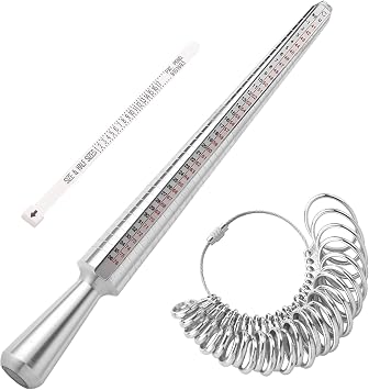 Ring Sizer Measuring Tool Set,Plastic for Gauge Finger Measurement Sizing Mandrel Ring Sizer Tools for Jewelry Sizing Measuring