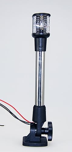 Miniatura 4 de Anclaje plegable para barco marino, poste de aluminio con luz esterlina, color blanco cálido