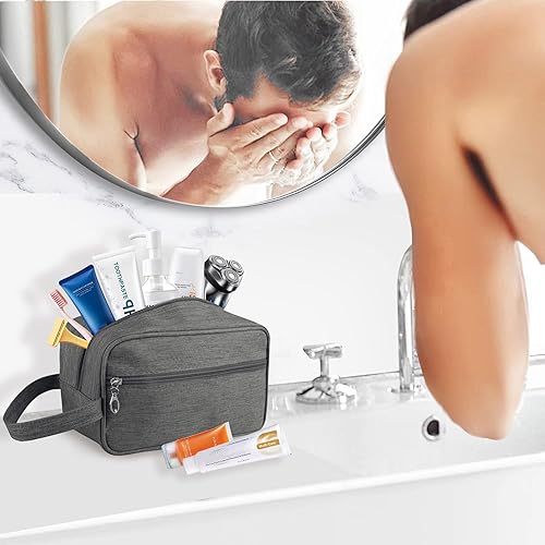 Miniatura 7 de Ebbniur Bolsa de aseo personal, bolsa de viaje de gran capacidad para artículos de tocador, organizador de artículos de tocador de tela Oxford