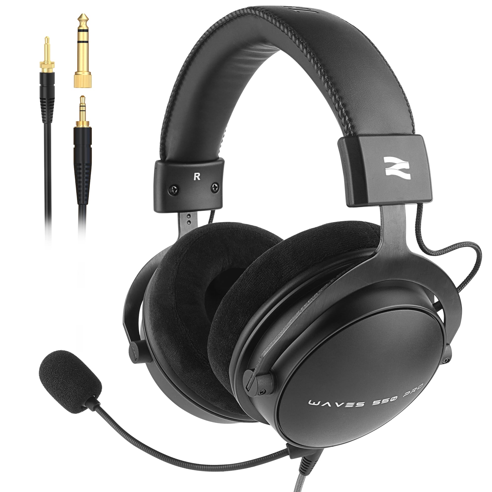 talomen W550X Studio Monitor słuchawki, profesjonalne słuchawki douszne z przewodami 50 mm, słuchawki douszne do śledzenia, miksowania, DJ-a i masteringu, izolacji dźwięku, czarny
