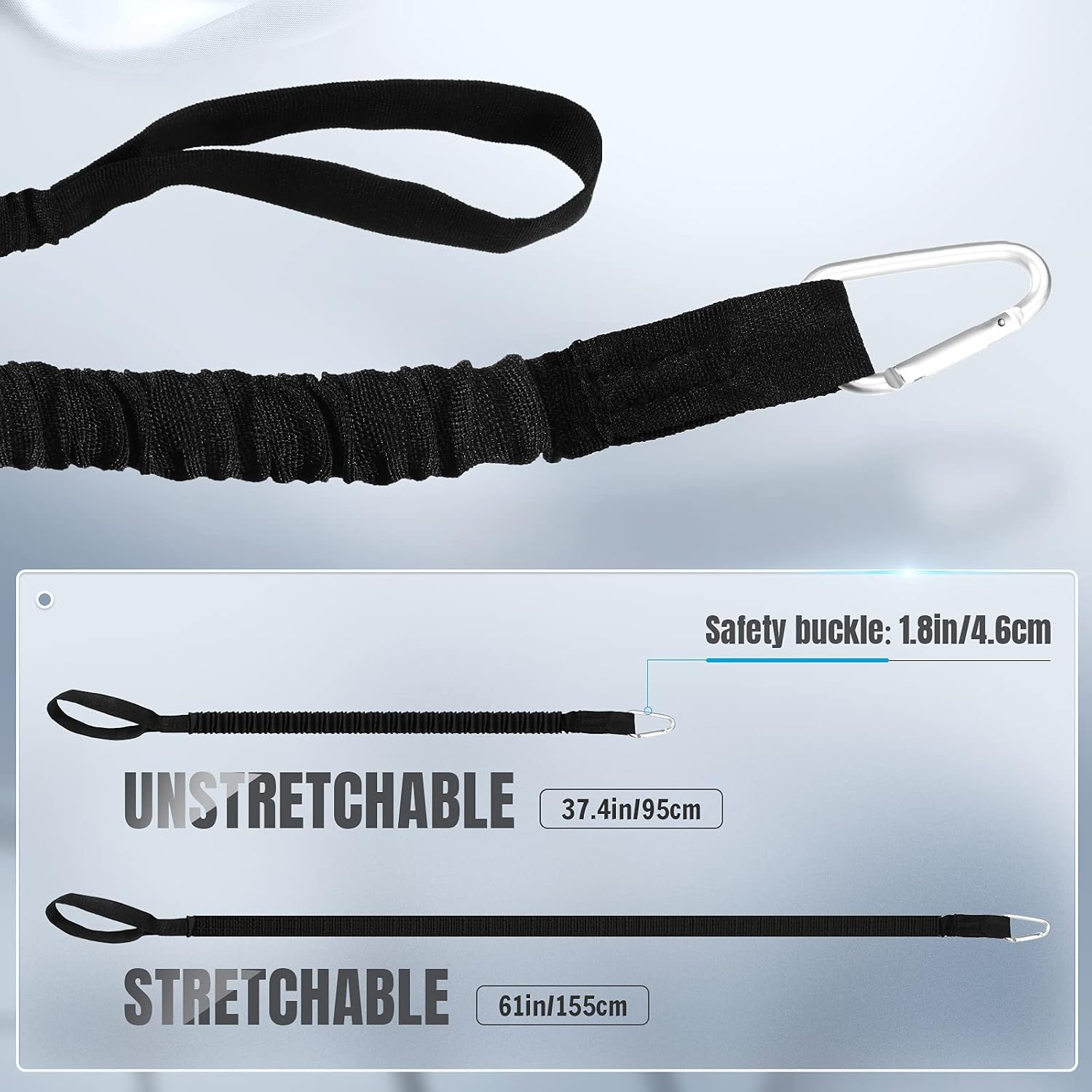 HESTYA 6 Pack Kayak Paddle Leash, Stretchable Nylon Lanyard, Kayak Coiled Rod Leash Rope 3.12-5.09 Feet for Canoe Sup Paddles Surfboard Fishing Poles Rods Accessories