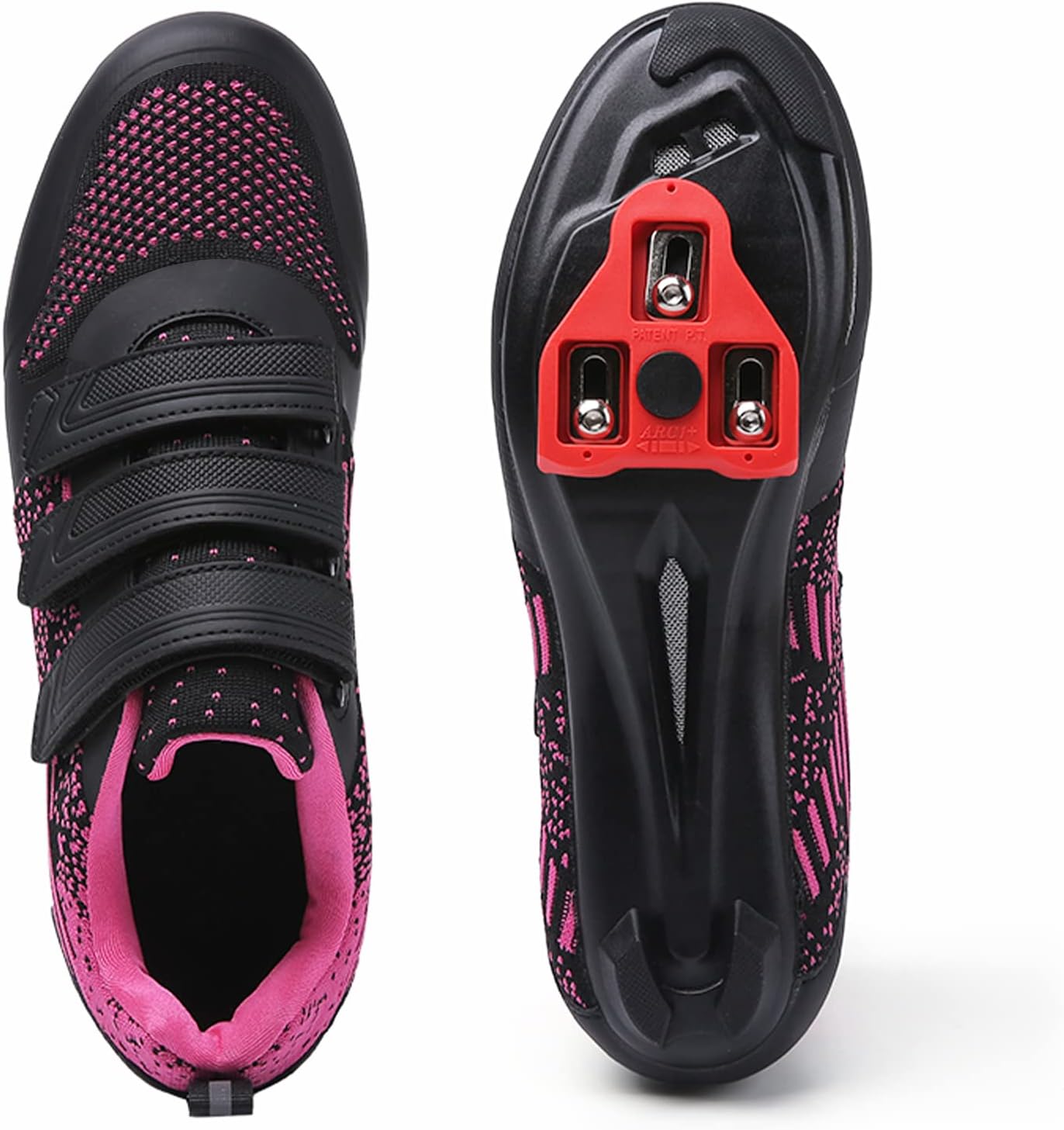 Unisex Road Bike Cycling Shoes Bike Riding Shoes for Men Women, 3 Straps, Pre-Installed Delta Cleats