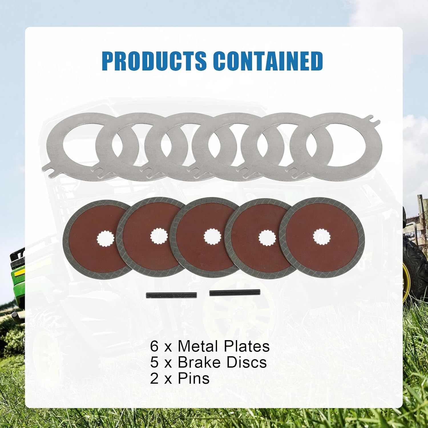 Wet Brake Disk Kit Compatible with John Deere XUV 625 Gator 825 835 855 865 Utility Vehicles Replace#AM148465,AM140803