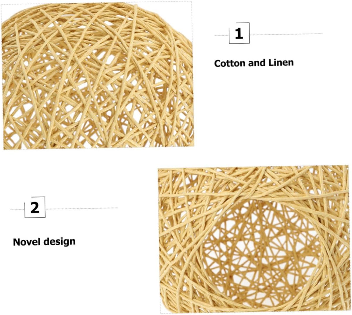Gadpiparty 4pcs Woven Lampshade Natural Rattan Light Covers for Table Floor Lamps Softens Lighting for Cozy Atmosphere Yellow Decorative Accessories