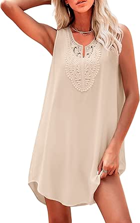Womens Lace Bathing Suit Cover Up V Neck Swimsuit Coverup Summer Swim - View #5