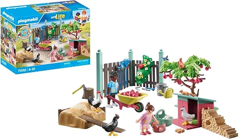 PLAYMOBIL myLife 71510 Kleine Hühnerfarm im Tiny House Garten, vielfältiger Hof mit Tieren und Accessoires, spielerisches Kennenlernen der Umwelt, nachhaltiges Spielzeug für Kinder ab 4 Jahren