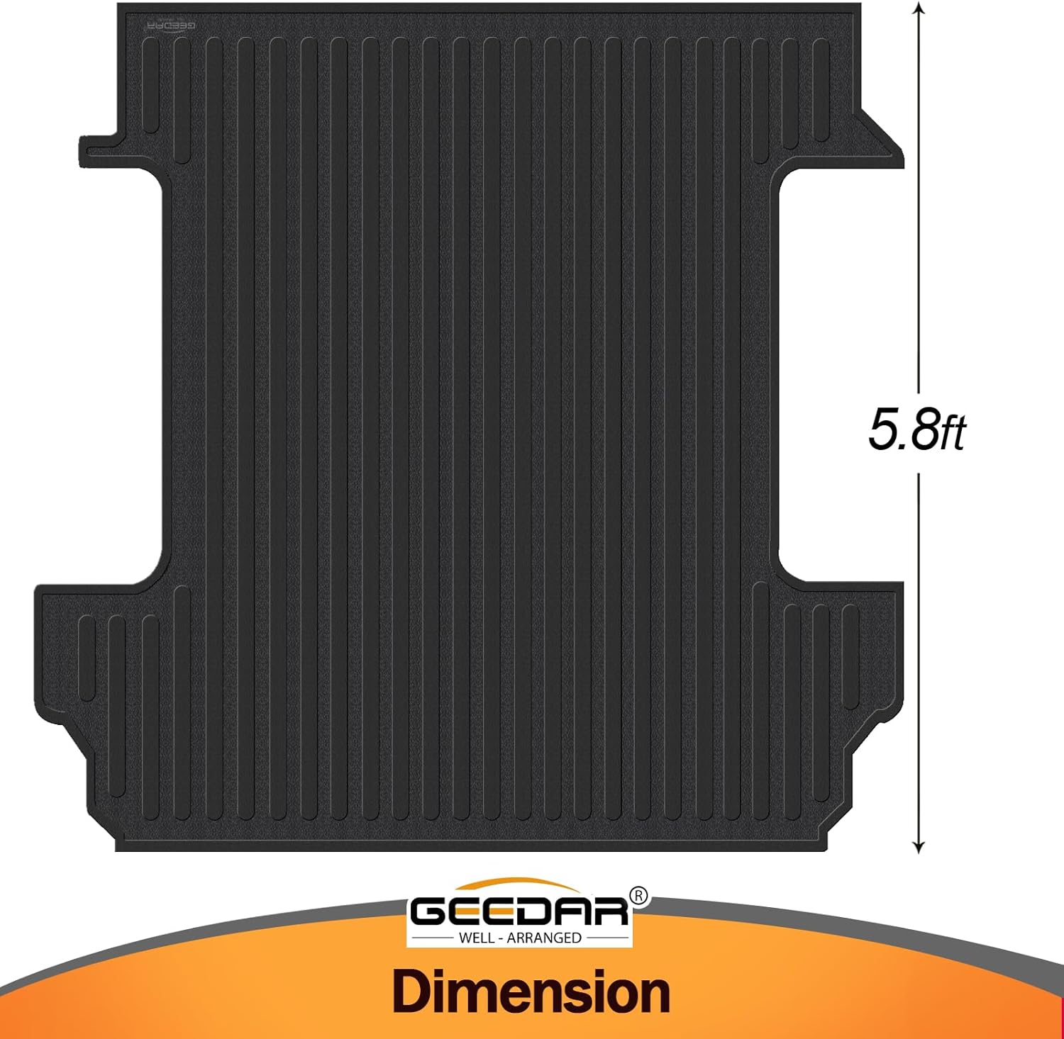GEEDAR Heavy Duty Rubber Bed Mat for 2019-2026 Chevy Silverado/GMC Sierra 1500 Accessories 5'8'' Vehicle Bed, Bed Liner for Chevy Silverado GMC Sierra 1500, Black