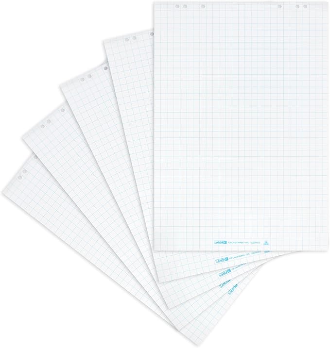 Flipoverpapier Landré blanco/ruit 65x99cm gerecycled 20vel