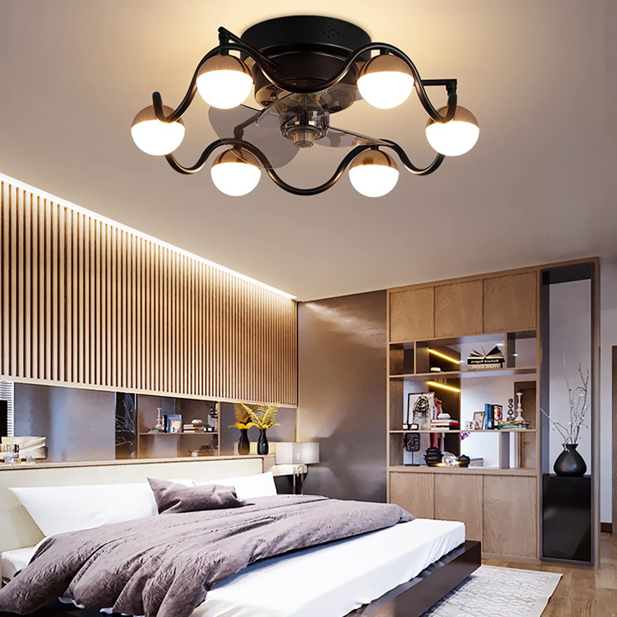 Plafonnier de ventilateur pour salon et pièce à vivre design moderne