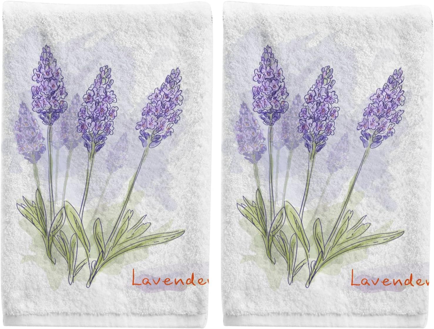 ALAZA Lavender Purple Hand Towels for Bathroom Towels