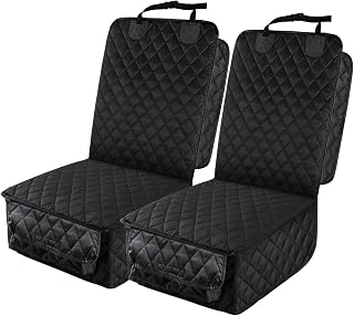 PETICON Waterproof Dog Front Seat Car Covers 2 Pack - Nonslip Scratchproof with Side Flaps for Cars Trucks SUVs Jeeps Black