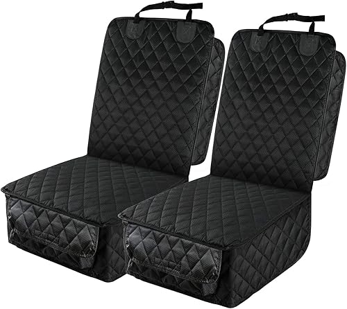 PETICON Funda impermeable para asiento delantero de automóvil, paquete de 2 unidades, funda de asiento de automóvil para perro de protección