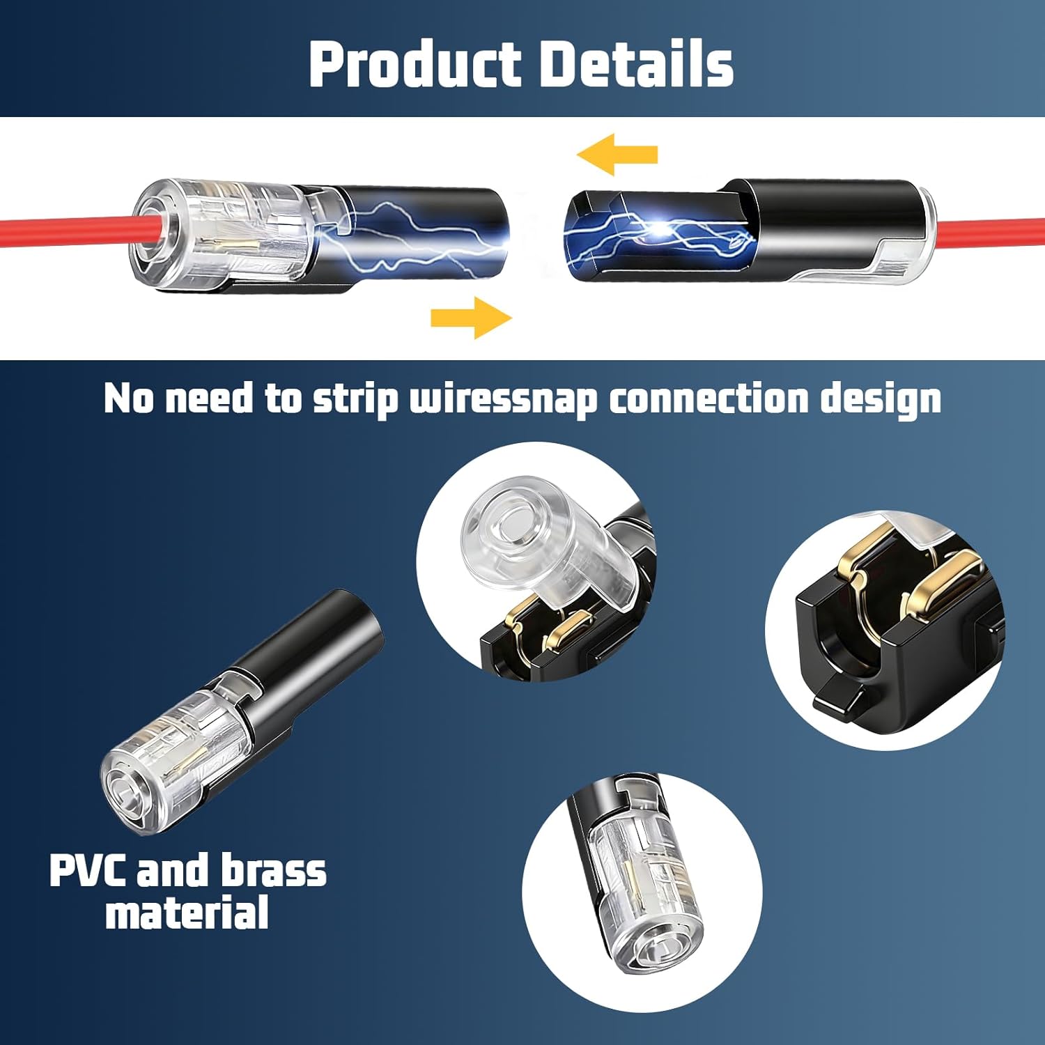 1 Pin Electrical Wire Connectors 14 Pack， Low Voltage Quick Disconnect Plugs for 16-18 AWG with Locking Buckle， Solderless for Hidden Staircase LED， Camping Decor Lights & DIY Auto