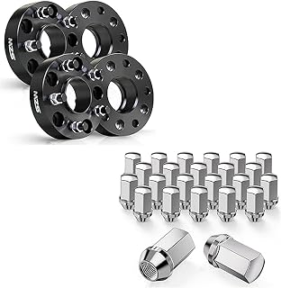 MZS 5x5 Wheel Spacers 4PCS + Lug Nuts Compatible with 2018 Wrangler