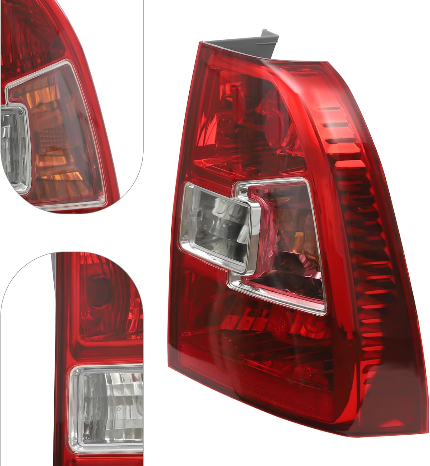 ZHISHUAI- For 2005-2010 Kia Halogen Tail Light Lamp, Replacement Right Passenger Side Rear Tail Light Assembly Grey Housing Red Clear Lens