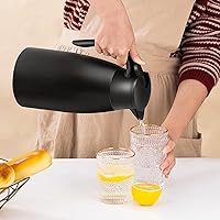 Vista 7 de 1 unidad de Jarra de café térmica de 68 OZ, Jarra de café aislada de acero inoxidable de doble pared con vacío térmico y cepillos, Termo