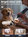 Casfuy 6-Speed Grindière à ongles pour chien – 50%+ Boost Power Dog Trimmers silencieux avec bouchon de poussière & 2 LED Lumières & 2000mAh pile & 4.8V Outil de fichier d'ongle électrique pour les grands chiens moyens