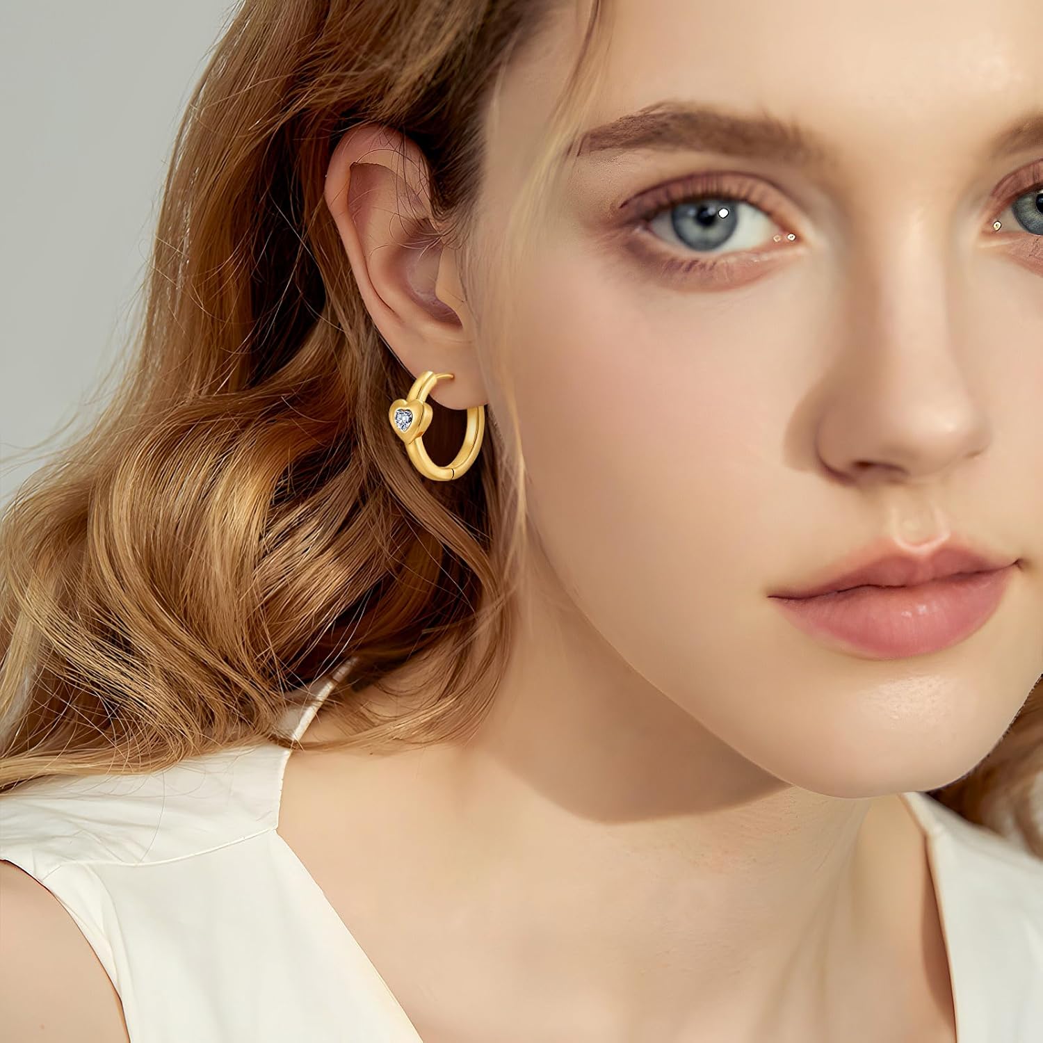 Hoop Earrings for Women 14K Gold Plated Chunky Thick Huggie Hoops Small Hypoallergenic Earrings Trendy Jewelry Gifts - Image 4