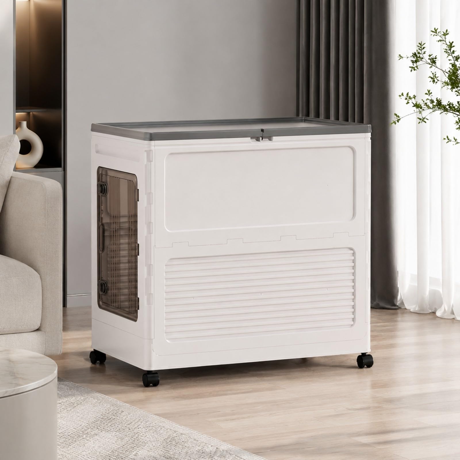 Armoire Rangement pr Vêtemen Gain Place Armoire en Polypropylène Résistant à la Pssière Caisse Pliable en Plastique