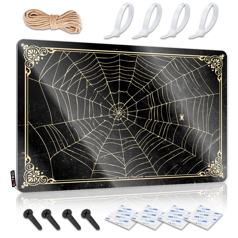 Man Cave Rules Goth Spider Web Tin Sign Funny Street Signs Man Cave Signs For Men(30X40CM)